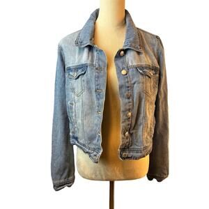 Ci Sano Denim Blue Jacket Cotton Blend Long Sleeve Womens Large